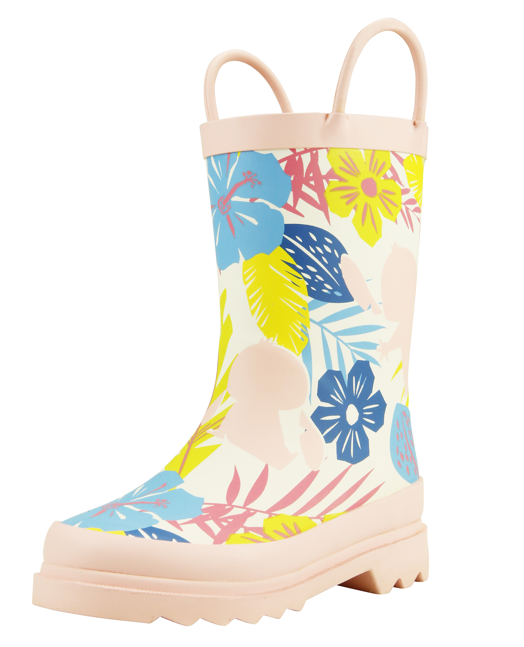 The Doll Maker Kids Waterproof Rubber Rain Boots Girls, With Easy Pull