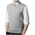 thumbnail image 1 of pstuiky Camisetas sin mangas para hombre, Suéter elástico de cuello redondo tejido en color liso para hombre Camisas para hombres l, 1 of 5
