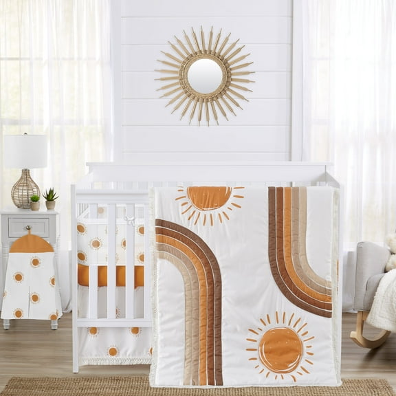 Sweet Jojo Designs Boho Sun Orange White Beige Crib Bedding   BreathableBaby Breathable Mesh Liner Pad