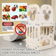 thumbnail image 6 of Pirecart 4 in 1 Toddler Slide, Kids Climber Slide with Basketball Hoop and Ball Indoor Outdoor, Kids Slide Play Set, White, 6 of 9