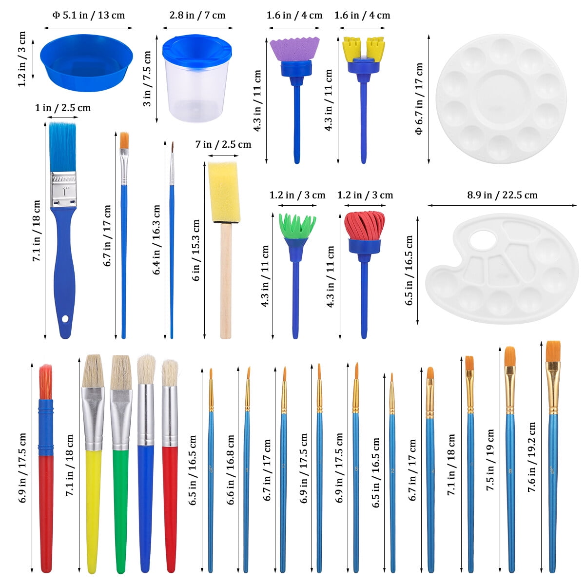 Beginners Painting Brush Set Multi Premium Bristles for Drawing