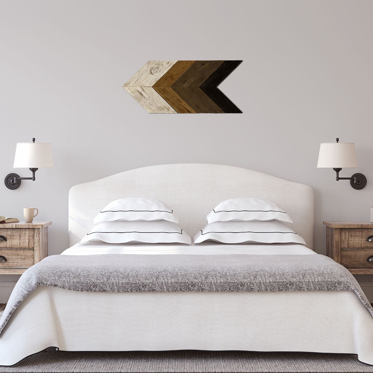 Ekena Millwork 14 3/4"W x 14"H x 3/4"D Vintage Farmhouse 5 1/2" Chevron, Barnwood Decor Collection, Salvaged Red