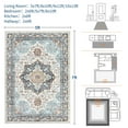 thumbnail image 5 of Machine Washable Rug, Neutral Floral Vintage Area Rugs for Living Room, Bedroom, Dining Room, Hallway Kitchen Entryway Corridor Floor Carpet Runner with Non-Slip Pad, 5 of 7