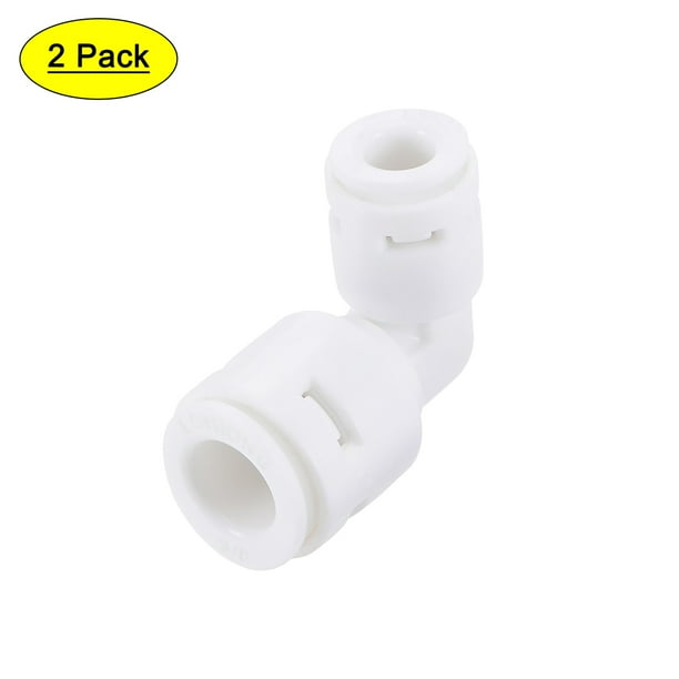 Uxcell Conectores de codo tipo L de 1/4" a 3/8" Conector rápido Blanco 2 Paquete