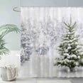 thumbnail image 2 of 72x72 inch Christmas Shower Curtain Set Natural Winter Forest Snowflake Snowfall Bathroom Curtain Durable Waterproof Fabric Bathtub Sets Home Decor, 2 of 5