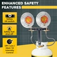 thumbnail image 4 of Martin Chauffage Infrarouge 32000 BTU - Chauffage Radiant au Propane Portatif à Double Réservoir pour Usage Extérieur; Double Tête, 4 of 6