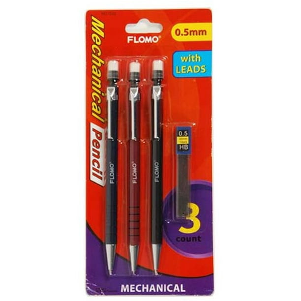 3 pack Mechanical Pencils with Lead Case Pack 48