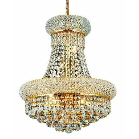 

1800 Primo Collection Hanging Fixture D16in H20in Lt:8 Gold Finish (Royal Cut Crystal)