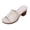 White, variant on Women Open Toe Heels Low Chunky Short Ankle Strap Block Heeled Sandals Comfortable Party Dress Wedding Pumps Shoes White Size 7