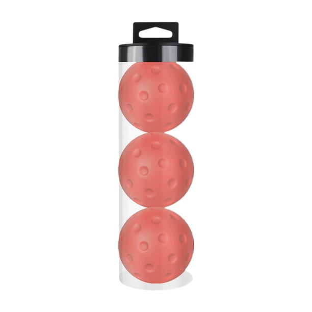 3 pelotas de pickleball de espuma, silenciosas, de alta elasticidad, prácticas y resistentes para el hogar. Rojo