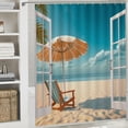 thumbnail image 6 of Pratyus Beach Chair Umbrella Printed Shower Curtain Set with Hooks, Easy Care 100% Polyester Home Bathroom Decoration, Various Sizes 36x72, 6 of 7