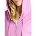 thumbnail image 2 of Time and Tru Women's and Women’s Plus Zip Front Fleece Hoodie Jacket, Sizes XS-4X, 2 of 5