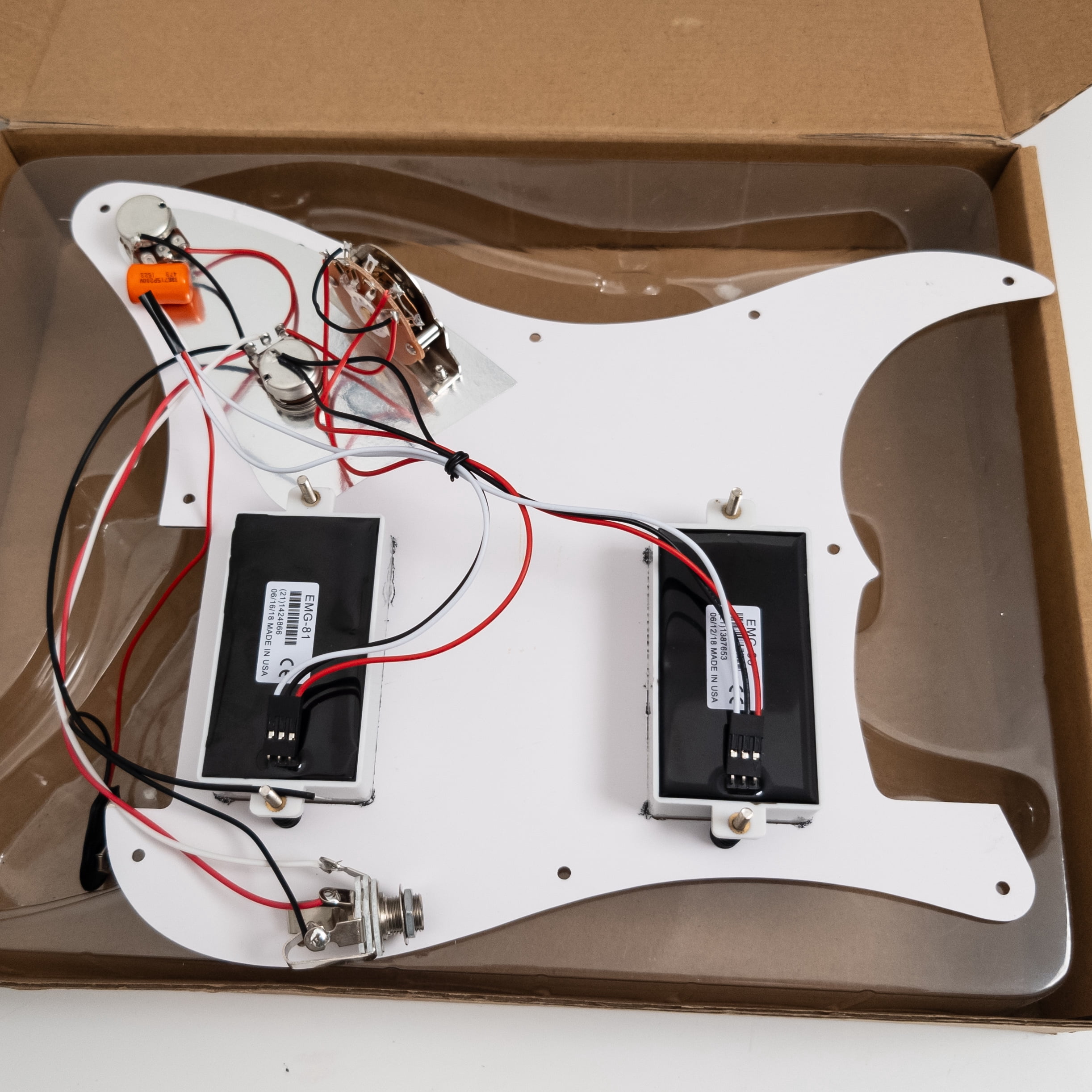 HH Guitar Prewired Loaded Pickguard, with Ceramic & Alnico V Active Humbucker Pickups, for Fender Strat guitar