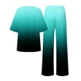 thumbnail image 5 of Ensembles de Pyjama pour Femmes Adapté Été Col Rond Manches Courtes Imprimé Floral Haut Chemise avec Pantalon Grande Taille 2 Ensemble m, 5 of 5