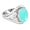 thumbnail image 3 of 925 Sterling Silver Women Jewelry Natural Aqua Chalcedony Ring, 3 of 9