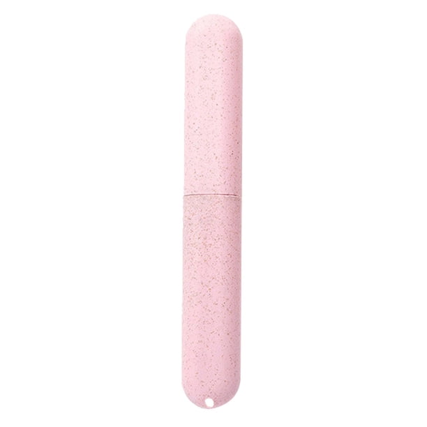 Monstrate Estuche de cepillo de de viaje de paja Caja de almacenamiento de soporte de cepillo de transpirable portátil para Juegos de accesorios de baño Rosado