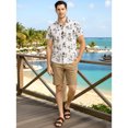 thumbnail image 4 of LA LEELA Men's Hawaiian Shirts Aloha Beach Shirts Casual Short Sleeve Button Up Shirt Men L Palm Tree, White Summer Vacation Holiday, 4 of 6