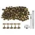 thumbnail image 1 of Unique Bargains 100 Sets Leather Rivets 12 x 12mm Metal with 3 Setter Tools, Bronze, 1 of 7