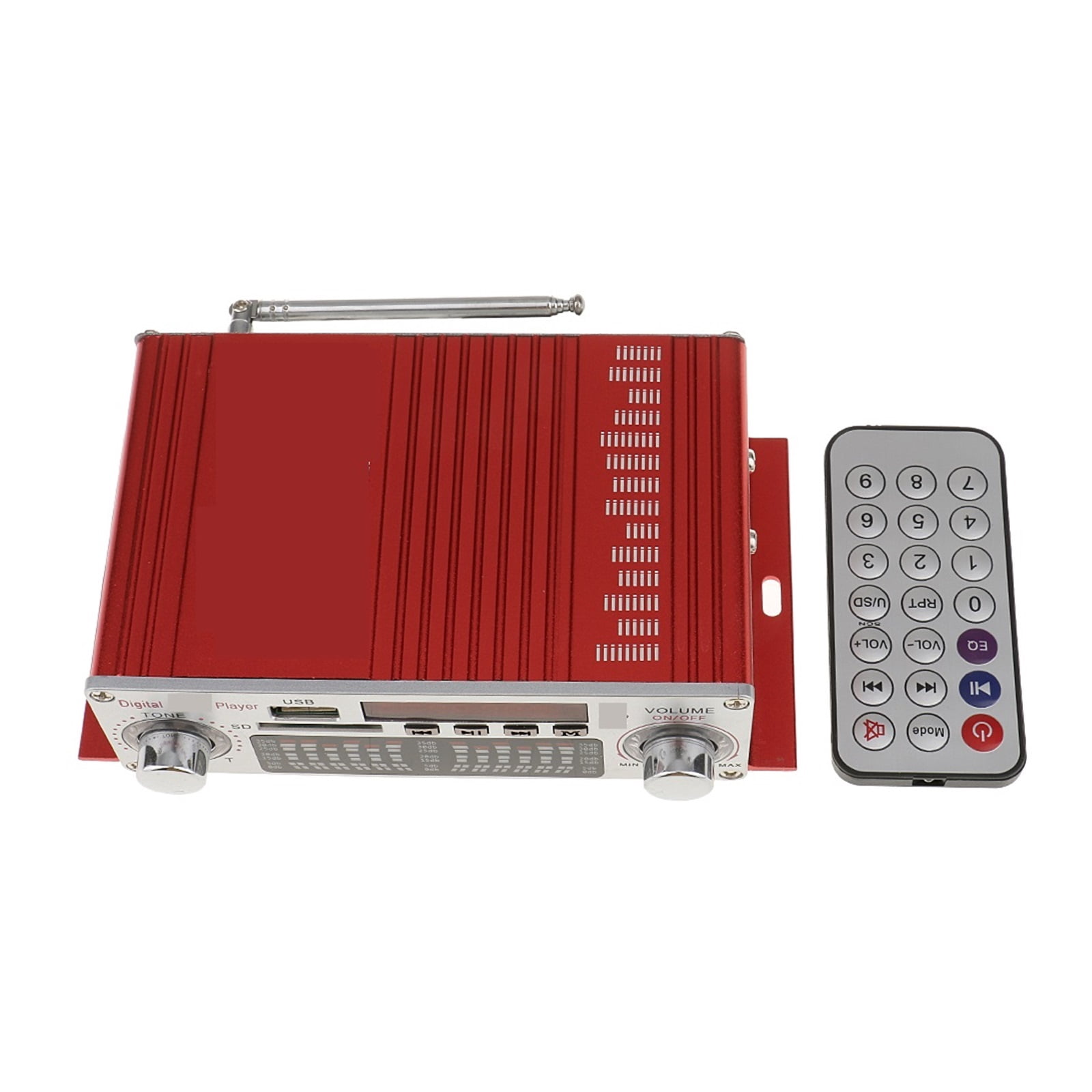Remote Control Power Amplifier Board 12V Digital Stereo Amp USB Input for Car and Motorcycle System ,Bass & Treble Control