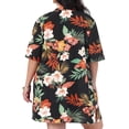 thumbnail image 4 of DARING DIVA Women's Plus 2 Pcs Tropical Kimono Floral Tops and Shorts Set Black 1X, 4 of 5