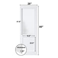 thumbnail image 3 of 28" X 80" Pantry Door Solid Manufactured Wood Prefinished Glass Standard Door Without Hardware Kit, 3 of 8