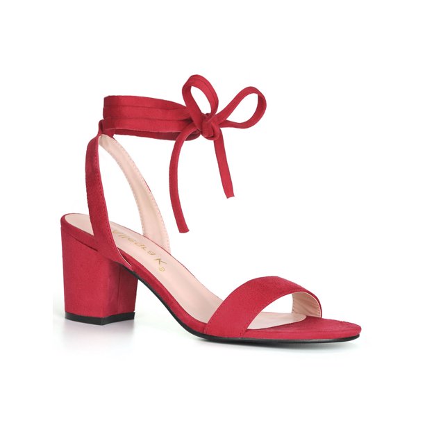 allegra k women's open toe block heel ankle strap sandals