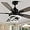 Black, variant on 52 Inch Farmhouse Ceiling Fan with Light and Remote Control,Reversible DC Motor,Dimmable,DIY Rings LED,Chandelier Ceiling Fan with 5 Dual Finish Bladesfor Living Room/Dining Room/Bedroom