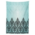 thumbnail image 3 of Ambesonne Damask Tablecloth Rectangular Table Cover, Antique Victorian Motif, 52"x70", Black Blue, 3 of 4