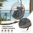thumbnail image 4 of Oversized Egg Swing Chair with Stand, Hanging Swing Chair, Foldable Hammock Chair with Steel Frame, 350LBS Capacity for Patio Garden Bedroom, Beige, 4 of 13