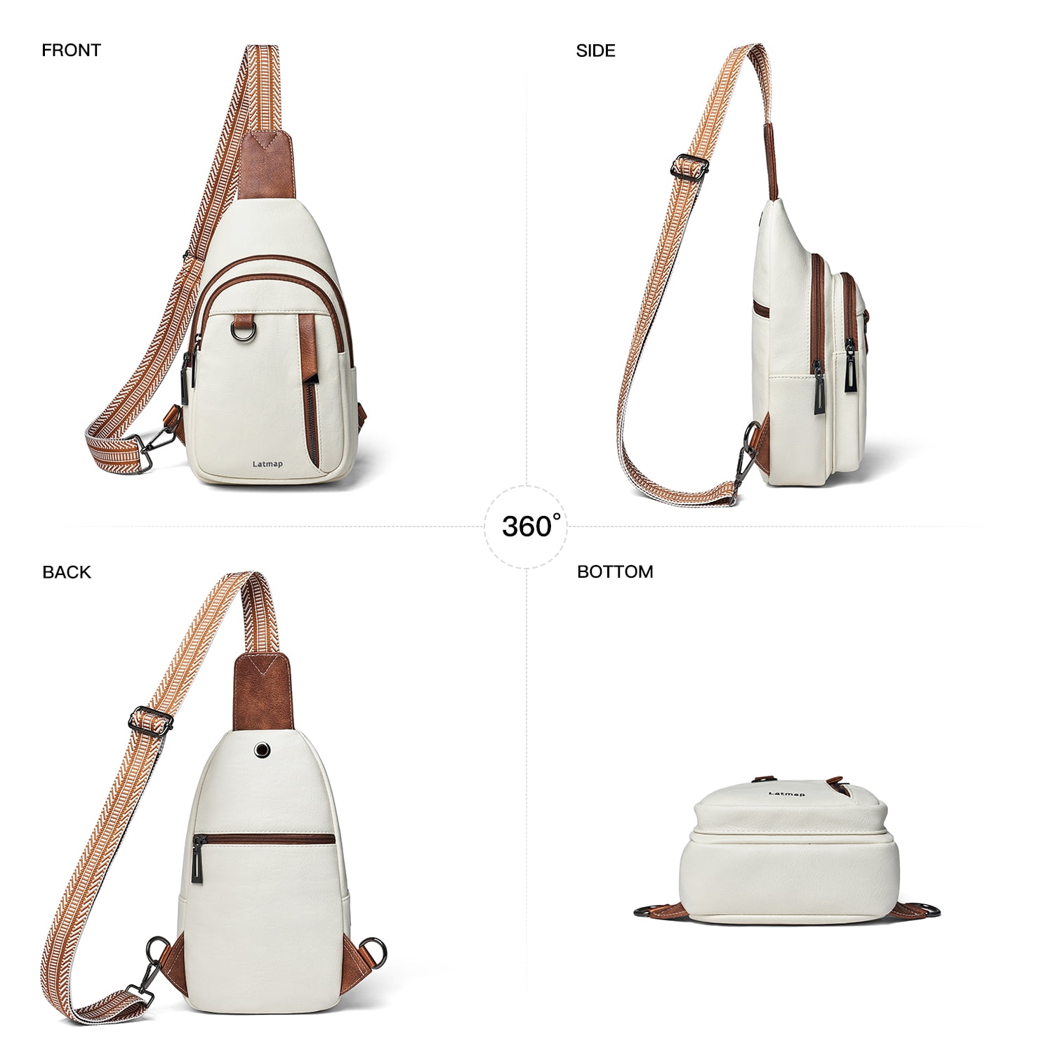 7L Sling Bag for Women & Men, Leather Anti-Theft Crossbody Backpack, Small Daypack Fanny Pack for Travel, Hiking, and Work