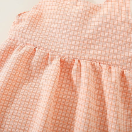 

PEASKJP Birthday Dresses for Girls Girls Toddler Roundneck Short Sleeve Chiffon Flowy Prom Ball Gown Dress Orange 2-3 Years