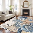 thumbnail image 2 of Blue Starfish Coastal Area Rugs 6'x9', Small Throw Rugs for Kitchen Dining room, Eucalyptus Summer Nautical Shell Rustic Indoor Outdoor Rug Non-Slip Low Pile Carpet Runner Reversible Floor Mats, 2 of 8