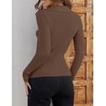 thumbnail image 4 of Sweaters for Women Fall Long Sleeve V Neck Ribbed Knit Pullover Tops Casual Slim Fit Basic Tee Shirts, 4 of 4