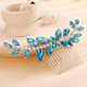 thumbnail image 2 of Peineta de Novia de Cristal con Diamantes de Imitación Azules, Peineta Lateral, Delicadas Piezas para El Cabello, Tocados de Novia, Accesorios para El Cabello para Mujeres, Novias, 2 of 4