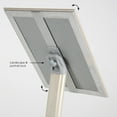 thumbnail image 3 of M&T Displays Curved Menu Board, 8.5x11 Inch Pedestal Sign Holder with 8.5x11 Inch Brochure Holder White Pearlic Floor Standing Aluminum Front Loading Easy Open Poster Message Advertisement Post, 3 of 7