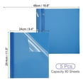 thumbnail image 2 of Plastic Report Covers with Prong, 5 Pcs 80 Sheet Capacity Clear Front Presentation Binders, Blue, 2 of 6