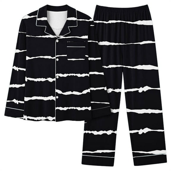 Aofany Pajamas Set for Women Long Sleeve Sleepwear Button Down Nightwear with Long Pants Soft Comfy Stripes Pjs Lounge Set