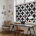 thumbnail image 5 of Black Rhombus Kitchen Curtain for Berdoom Living Room Cafe 45 Inch Length, Retro Abstract Geometric Pattern Tiers Curtains Light Filtering Drapes Rod Pocket Window Treatment 2 Panels 52"Wx45"L, 5 of 8