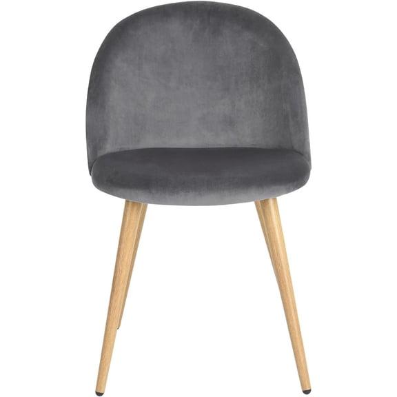 Homy Casa Commercial Dining Chairs Modern Velvet Kitchen Room Chair Upholstered Accent Leisure Side Chairs with Metal Legs, Gray