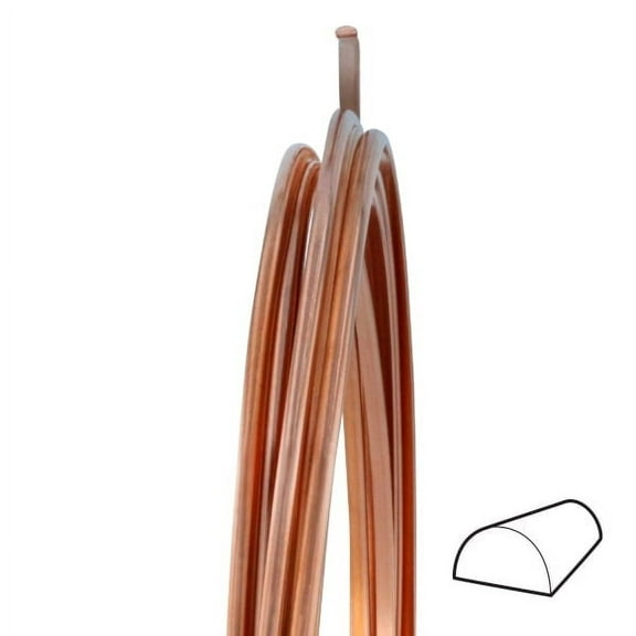 12 Gauge Half Round Dead Soft Copper Wire 5FT