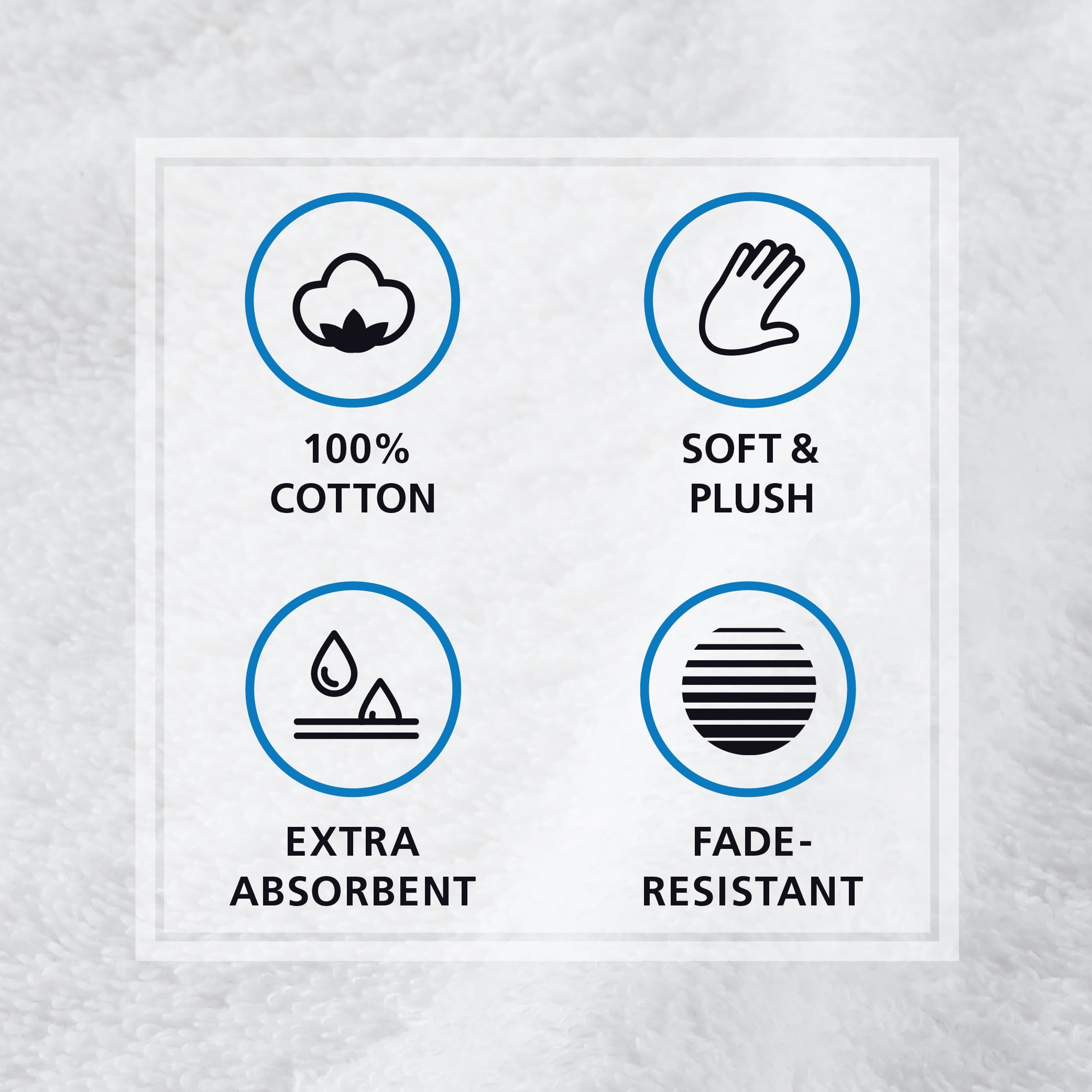 Mainstays Supersoft 100% Cotton 8-Piece Fade Resistant Towel Set, Arctic White