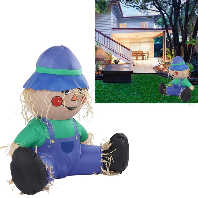Decoración inflable para niño, luz LED integrada, espantapájaros de cosecha impermeable para Acción de Gracias, enchufe europeo