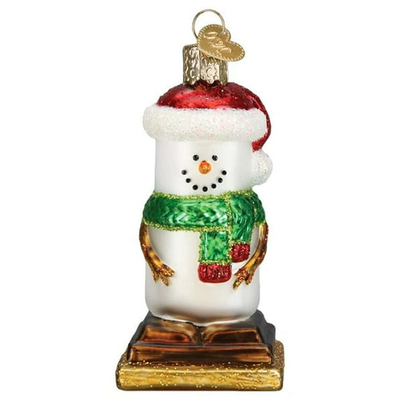 Old World Christmas S'Mores Snowman Glass Blown Ornament for Christmas Tree