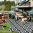 thumbnail image 4 of Geetinfly 9*18FT Area Rugs Area Rug Outdoor Plastic Checkered Rug Waterproof Outdoor Patio Rug Black and White, 4 of 8