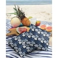 thumbnail image 2 of Watercolor Blossoms Flowers Outdoor Pillow Covers Set of 2, Decorative Waterproof Throw Pillow Case, Navy Blue and White Cotton Linen Soft Cozy Cushion Pillowcases, 2 of 5