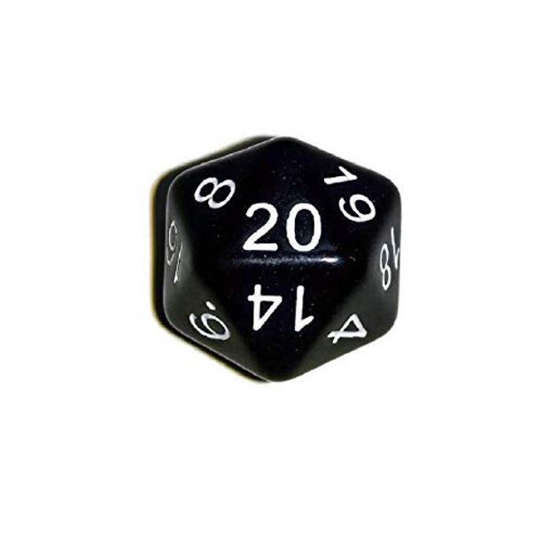 Initiative Advantage Black D20 Die For Roleplaying Games 20 Sided Rpg