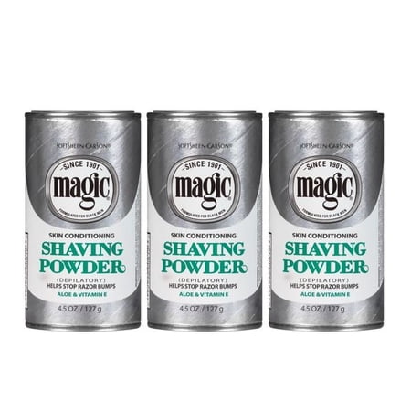 SoftSheen-Carson Magic Skin Conditioning Shaving Powder, Razorless Shaving for Textured Beards, 5 oz, 3 Pack