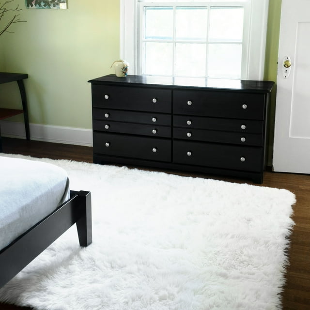 Faux Fur Rug Luxuriously Soft and Eco Friendly, White, 8' x 10'