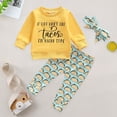 thumbnail image 2 of NIEWTR Kids Long Sleeve Set 2PCs Toddler Soft Pullover & Pull-on Long Pants Cozy Pajamas for 3T 4T 5T Gift Set Casual Wear(A-Yellow,12-18 Months), 2 of 8