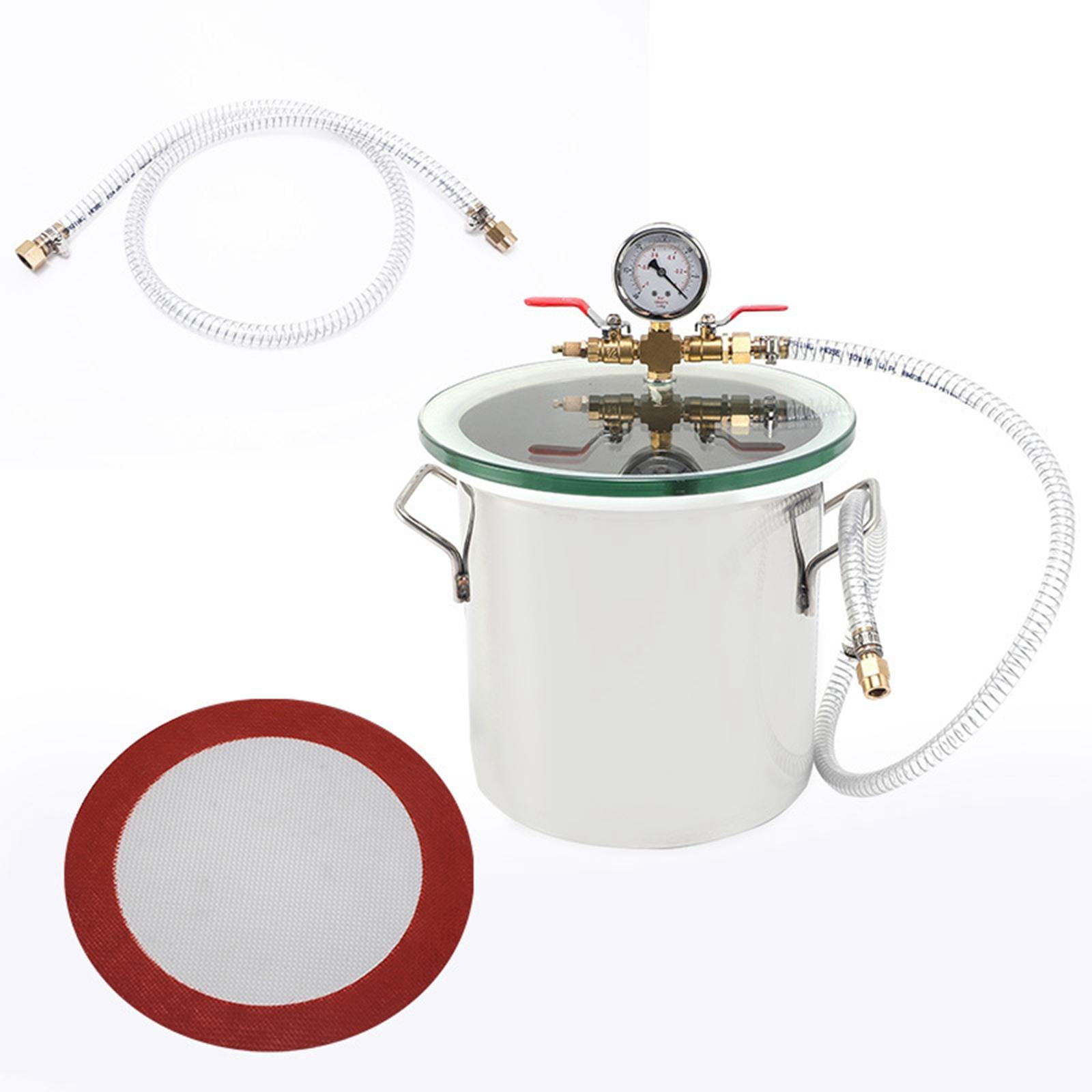 Miulika Vacuum Chamber Stainless Steel Chamber Degassing Resin Silicone Epoxies Stabilizing Wood Clear Lid Vacuum Defoaming Barrel , 2 Gallon